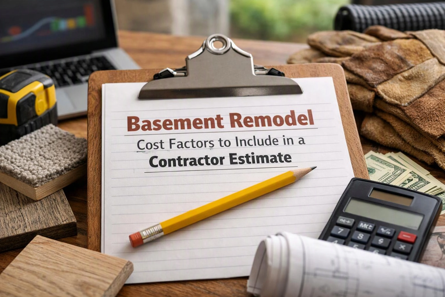 Basement Remodel Cost Factors to Include in a Contractor Estimate in Bellevue, Washington
